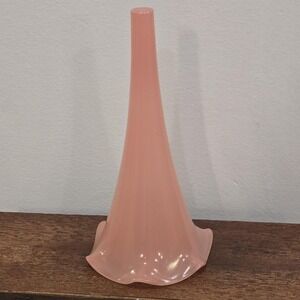 Pink Milk Glass Epergne Horn Vase Replacement Part Vintage Home Decor 6.5 in